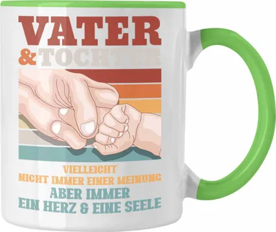 Produktbild von Trendation - Vater und Tochter Tasse Geschenk Papa Töchter Geschenkidee Partner (Grün)
