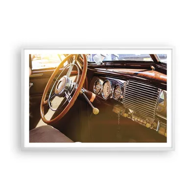Produktbild von Gerahmtes Poster - Weißer Rahmen - Auto Retro Vintage - 91,5x61 cm - Wand Bild - Wanddeko - Wandbilder - Kunstposter - Wandposter - Bilderrahmen - Bilder - Kunstdruck Wanddekoration - P2WAA91x61-4939
