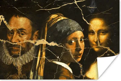 Produktbild von MuchoWow® Poster Das Mädchen mit dem Perlenohrring - Wilhelm von Oranien - Mona Lisa 120x80 cm - Bilder