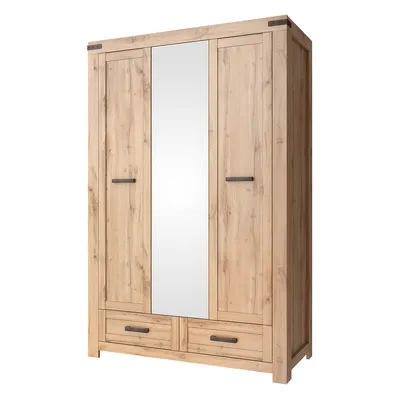 Produktbild von Kondela Dreitüriger Kleiderschrank mit Spiegel Moratiz 3D2S – Wotan-Eiche