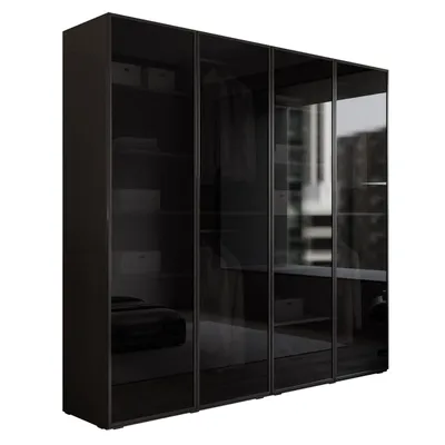 Productafbeelding van Kippschrank SANDBOX MODERN 200, met LED-verlichting, grafietzwart / zwart glas