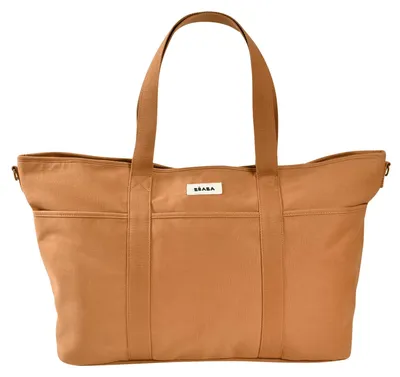 Image de Sac à langer Béaba Madrid XXL 44L – Sac à langer de grande taille, format sac à main, unisexe pour maman et papa, 11 compartiments, pochette isotherme, système de fixation pour poussette, matelas à langer rembourré – Couleur ocre