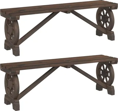 Produktbild von vidaXL Gartenbänke 2 Stk. Massivholz Tanne