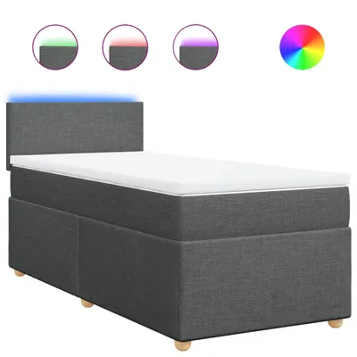 Productafbeelding van vidaXL Boxspringbed met matras, donkergrijs, 90x190 cm, gestoffeerd