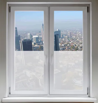Produktbild von INDIGOS UG Sichtschutzfolie Fensterfolie Sonnenschutz Glasdekorfolie satiniert blickdicht - 1200mm Breite x 500mm Höhe