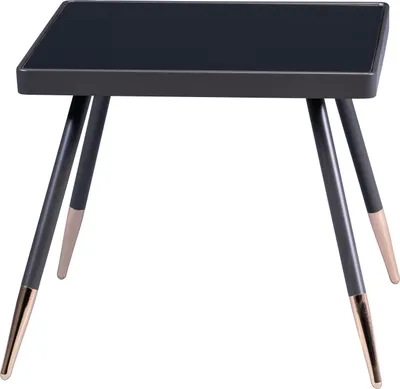 Produktbild von Beistelltisch Rom 1 ,146379, Metall, Anthrazit, Gold, Sicherheitsglas schwarz, quadratisch, 50x46x50cm