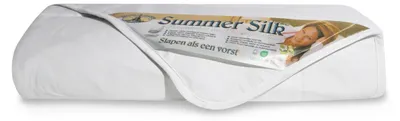Productafbeelding van H&D Summer Silk Zijden Zomerdekbed - 100% natuurlijke wilde zijdevulling - Tijkstof van 100% zacht katoensatijn - Eenpersoons extra lang - 140x220 cm