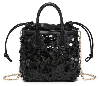 Productafbeelding van Schoudertas Zefira Plus, damesmodel, met glitters, glamour, zwart, polyester