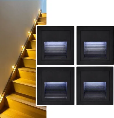 Produktbild von Einbauleuchte 3W LED Treppenleuchte 3000K,Stufenlicht,Wandlicht,4 St