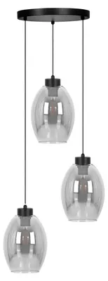 Zdjęcie produktu dla Lampa wisząca BALBO czarna 3xE27x20W metal wym:100x38x38cm IP20 Kaja
