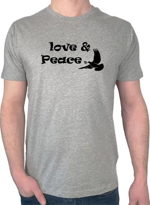 Produktbild von Huuraa Herren T-Shirt Love & Peace 3XL Sport Grey Bio Baumwolle Fairtrade Herrenshirt Geschenkidee