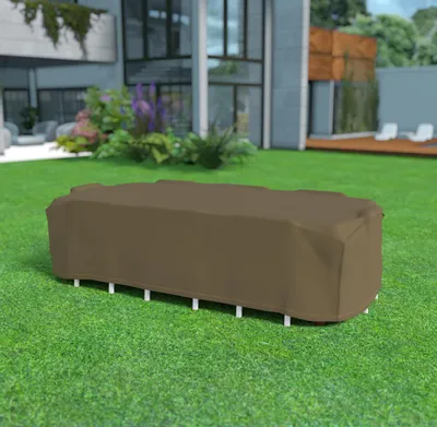 Produktbild von Polyester-Schutzhülle 325 x 205 x 90 cm - für rechteckigen Tisch + 8 Stühle - 90 g/m2