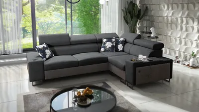 Produktbild von Kaiser Möbel s Ecksofa mit Schlaffunktion MELODY II,Tauro/Freya Graphit/Anthrazit Rechts