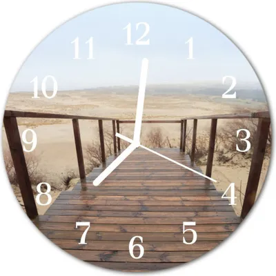 Produktbild von Glasuhr Wanduhr Küchenuhr Echt-Glas 30fi cm Seebrücke braun