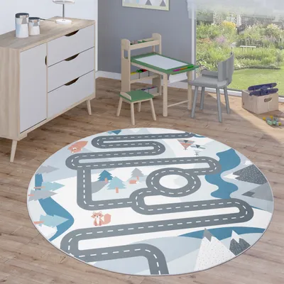 Immagine prodotto di Tappeto per bambini Tappeto rotondo Tappeto da gioco per cameretta Tappeto moderno Dimensioni 160 cm Rotondo