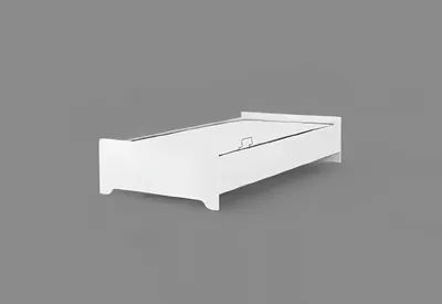 Image de Lit en bois 100x200 simple blanc Lit d'adolescent dans la chambre d'enfant Cadre de lit