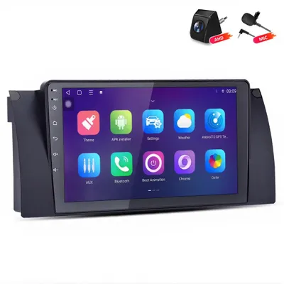 Zdjęcie produktu dla Androidowe radio samochodowe z kamerą cofania do BMW X5 E53 (2000-2007), obsługujące bezprzewodowe CarPlay i Android Auto, procesor 8-rdzeniowy, 6+128GB pamięci, 4G LTE, nawigacja GPS, ekran 9 cali