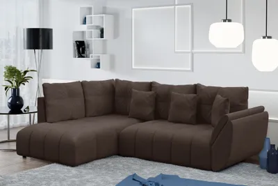 Produktbild von AX LIVING Ecksofa mit Schlaffunktion Corleone L Sofa Braun 268 cm
