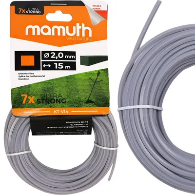 Immagine prodotto di Filo di taglio 2,0 mm 15 m QUADRATIC Filo di ricambio per decespugliatore e tagliaerba per testina di taglio