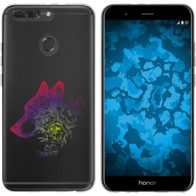 Produktbild von PhoneNatic Case kompatibel mit Huawei Honor 8 Pro Silikon-Hülle Floral Wolf M3-5