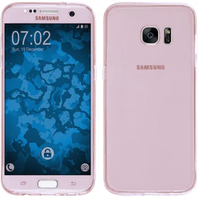 Produktbild von PhoneNatic Case kompatibel mit Samsung Galaxy S7 Edge - rosa Silikon Hülle 360° Fullbody Cover