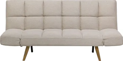Produktbild von BELIANI Sofa Beige Polsterbezug 3-Sitzer Schlaffunktion Zeitgenössisch Wohnzimmer