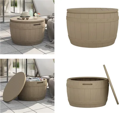 Produktbild von vidaXL 3 in 1 Gartenbox Hellbraun Polypropylen - Gartenbox - Gartenboxen - Gartentruhe - Garten Aufbewahrungsbox