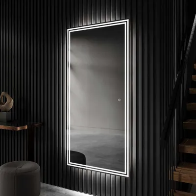 Obrázok produktu pre Moderne zrkadlo do kupelne s osvetlenim LED 90x200 cm | Velke zrkadlo na stenu do chodby | Farba LED: Biela studená 7000K | Spínač podsvietenia: Senzorický | PIO057