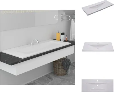 Immagine prodotto di vidaXL Lavabo da incasso 101x39,5x18,5 cm in ceramica bianca - Lavabo da bagno