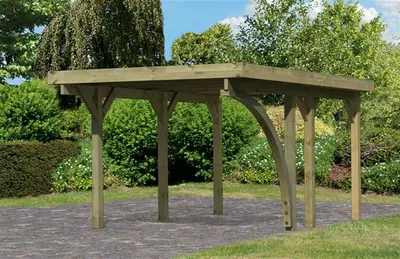 Produktbild von Karibu Carport Classic Einzel 1 mit 1 Einfahrtsbogen kdi