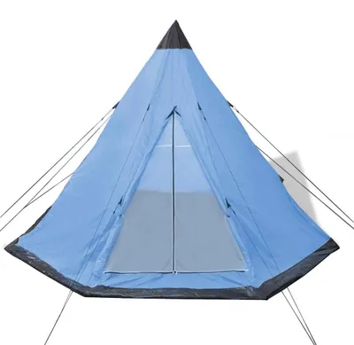 Image de vidaXL Tente pour 4 personnes bleue