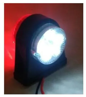 Productafbeelding van Set van 2 LED-rubberen zijmarkeringslampen, geschikt voor vrachtwagens, aanhangwagens en platforms, rood-wit