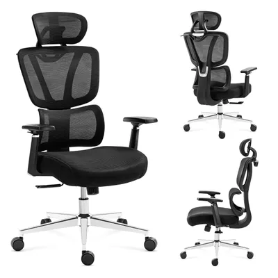 Zdjęcie produktu dla MARK ADLER Expert 4.6 | Ergonomiczne krzesło do biurka Krzesło biurowe | Regulowane podparcie lędźwiowe Oparcie Podłokietniki | Z wieszakiem | Czarny