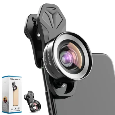 Produktbild von Kameralinse 2-in-1 120° Weitwinkel - 10x Makrolinse - Universell für Smartphones - HD-Clip-on - Erweitert das Sichtfeld - Linse