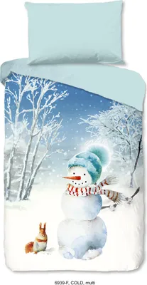 Produktbild von Good Morning Kinder Bettwäsche mit Schneemann- 140x200 cm- 100%  Baumwolle