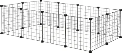 Produktbild von EUGAD Freigehege für Kleintiere, Indoor&draußen, Metallgitter, schwarz