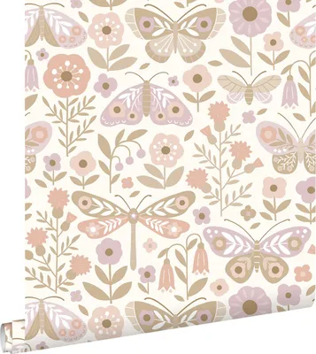 Obrázek produktu pro ESTAhome tapety květiny a motýli růžová a fialová 50 x 900 cm