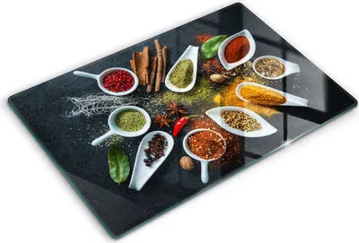 Obrázok produktu pre Sklenený kuchynský backsplash - Sklenený kuchynský backsplash - 80x52 cm - Sporák Kuchynský Splashback - Kuchynské korenie
