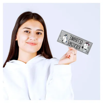 Produktbild von Metallschild mit Einhorn Getränkerückgabe Motiv von Honeycorns in 7,5x20cm