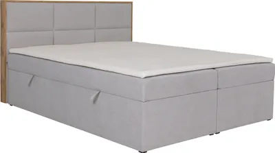 Produktbild von KSHOMECONCEPT Boxspringbetten mit Bettkasten ELMA 180x200, Taschenfederkern Matratze, Hellgrau