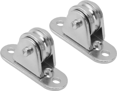 Obrázek produktu pro Malý kladkový blok z nerezové oceli Silent Pulley Roller Wall Mounted Fixed Pulley for DIY Equipment Wire Rope Rail Sliding Gate 2PCS