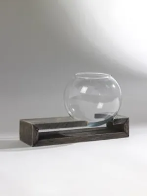 Produktbild von Design-Vase SPHERE, Glas in Holz