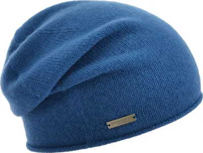 Seeberger Strickmütze-Beanie aus 100% Kaschmir mit Rollrand in grün