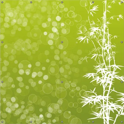 Produktbild von Wallario Outdoor-Poster für Garten oder Balkon, Motiv Bambusmuster grün-weiß, in ca. 180 x 180 cm