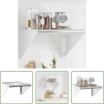 Immagine prodotto di The Living Store mensola a muro 50x45x31 cm in acciaio inox argento