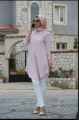 Produktbild von Tunika Kleid Langer Oberteil Rosa 38 Tunik GK-282