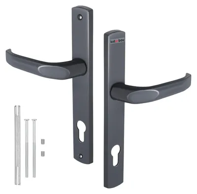 Productafbeelding van Deurklink - Deurgarnituur - Aluminium - 92 mm - Antraciet
