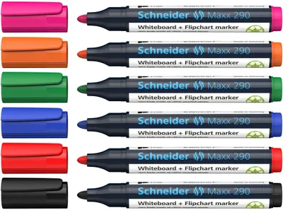 Produktbild von Schneider Maxx 290 Whiteboard- und Flipchart-Marker farbsortiert 2,0 - 3,0 mm, 6 St.
