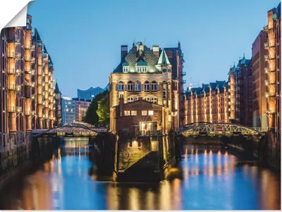 Produktbild von ARTland Poster Hamburg Wasserschloss in Speicherstadt 2 Größe: 80x60 cm