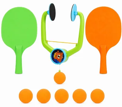 Immagine prodotto di Allenatore di ping pong portatile, regolabile, con 2 racchette e 6 palline